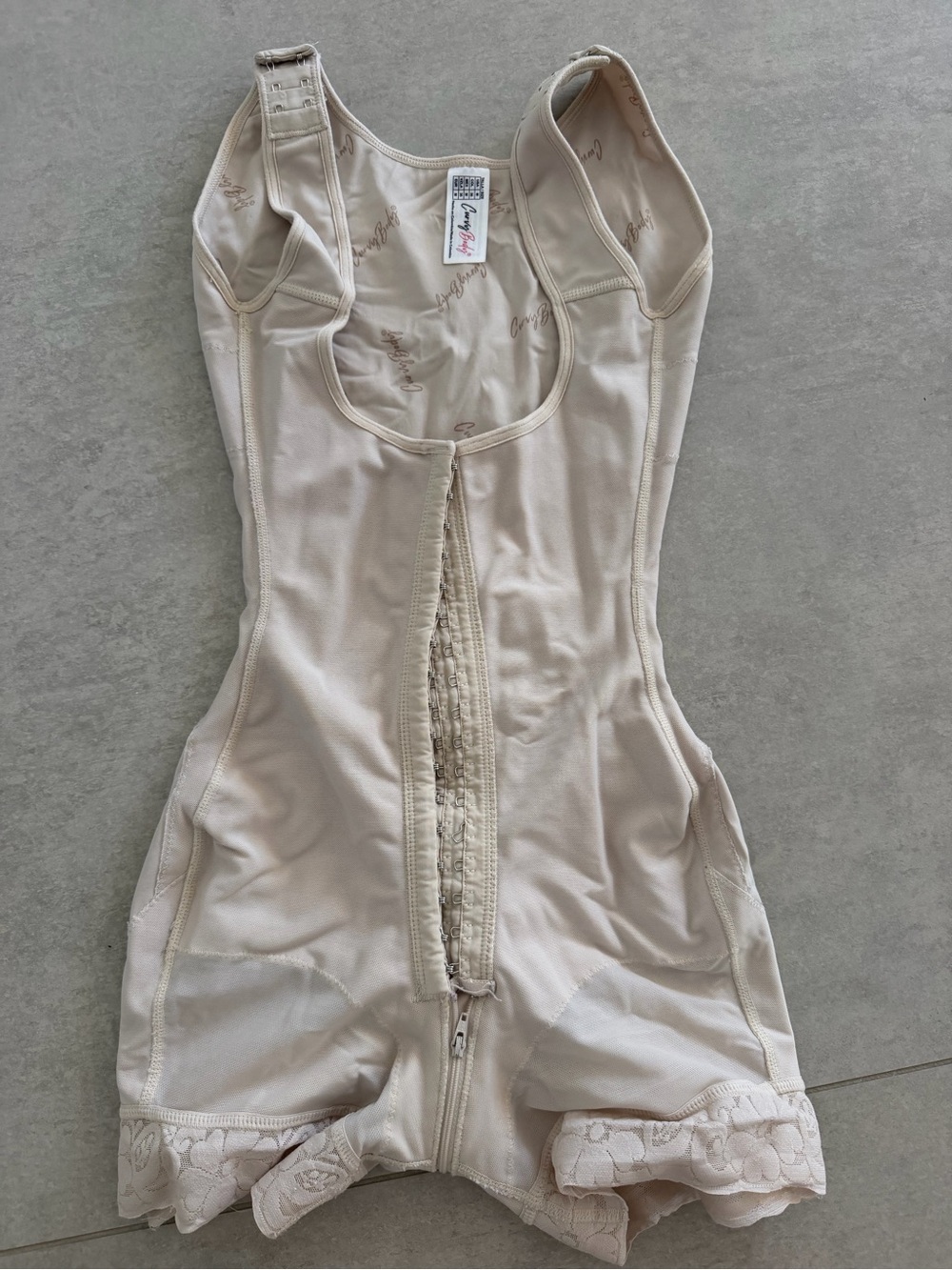 Shapewear Bodysuit in Nude with Lace Trim
